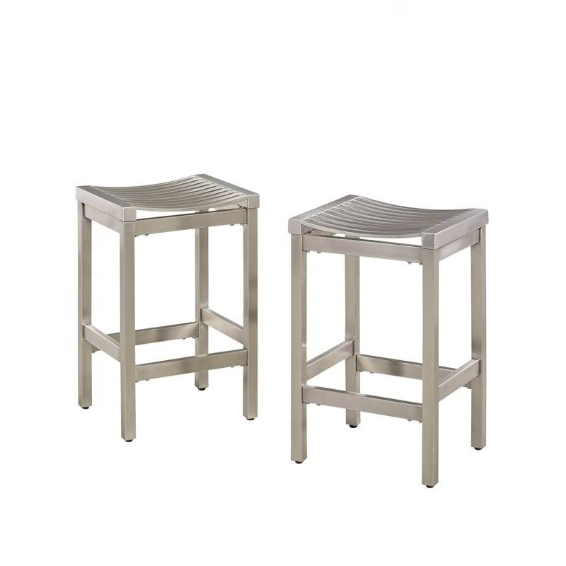 Stainless Steel Counter Stool Set of 2 W3111