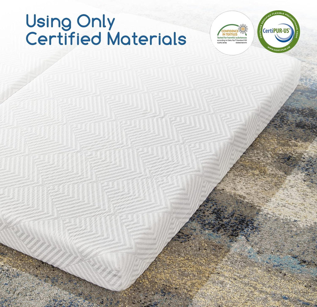 Twin 4 Inch Trifold Gel Memory Foam Mattress Topper with Breathable Cover H214325