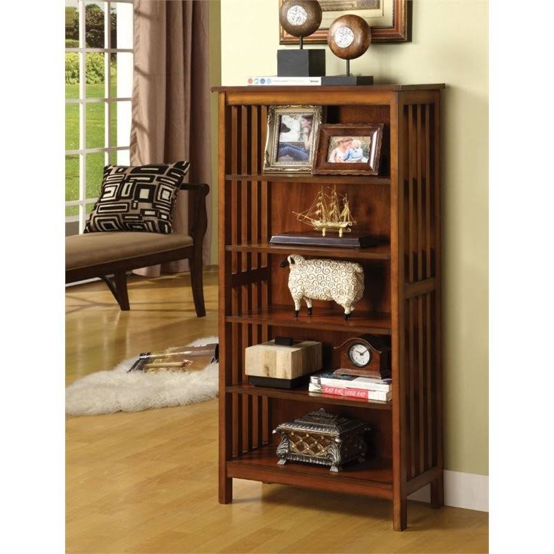 5 Shelf Bookcase in Antique Oak Z7274