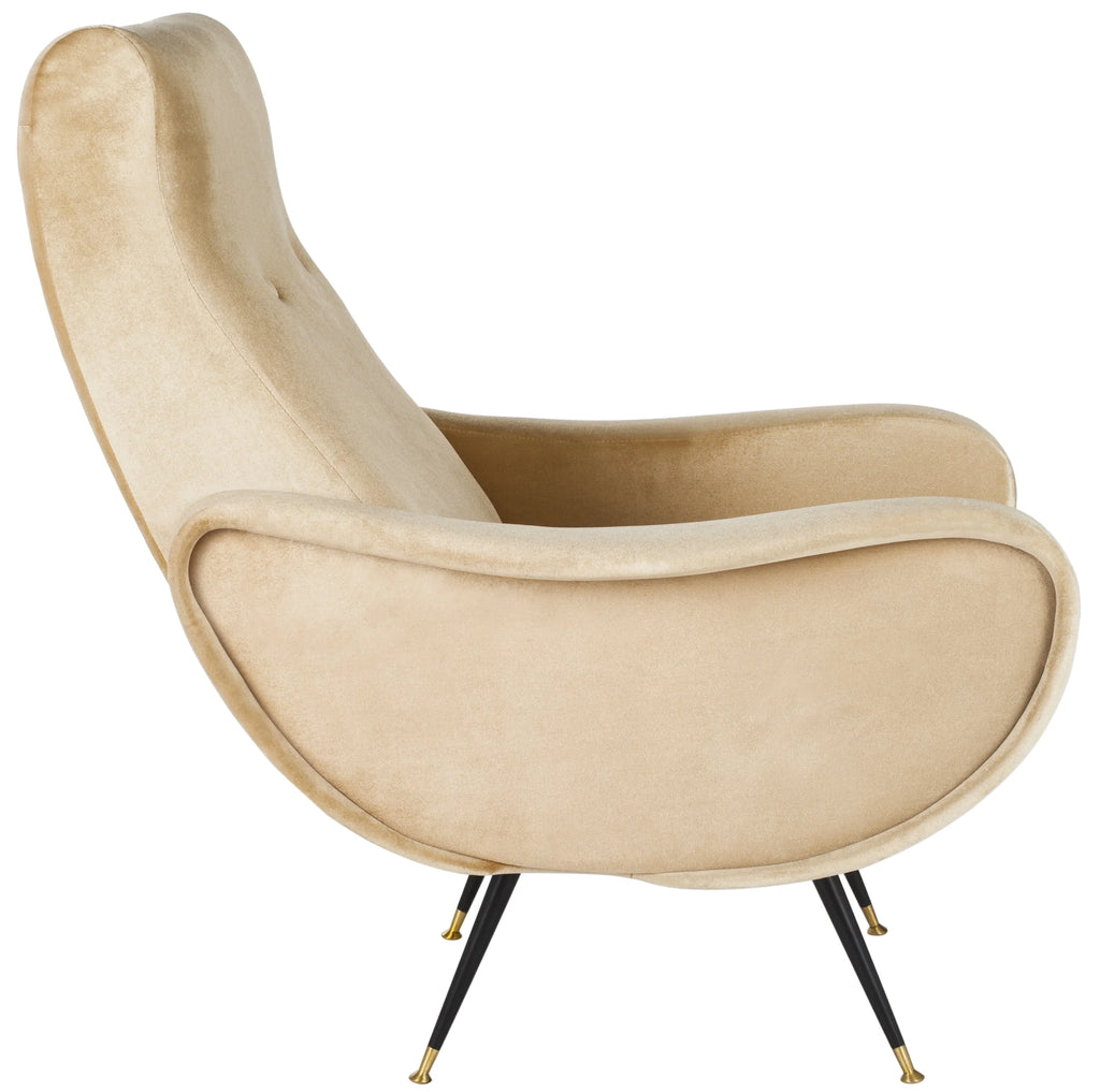 Camel Velvet Accent Chair Y66934