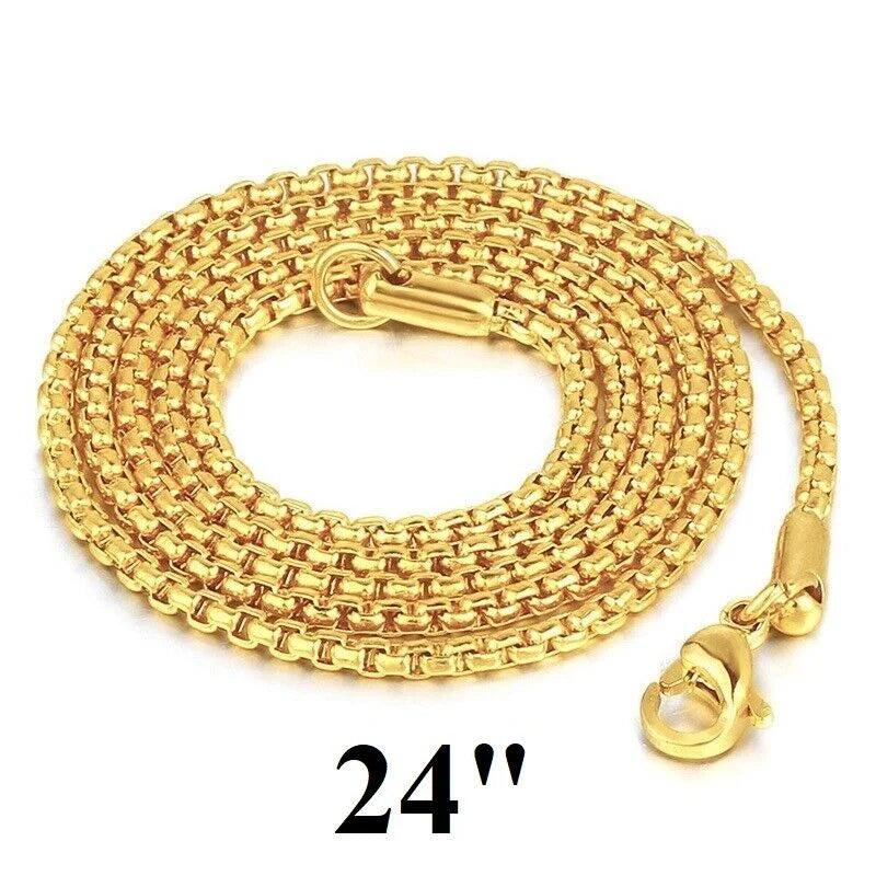 18k Gold Filled Over Silver Mens Pendant Necklace U2491