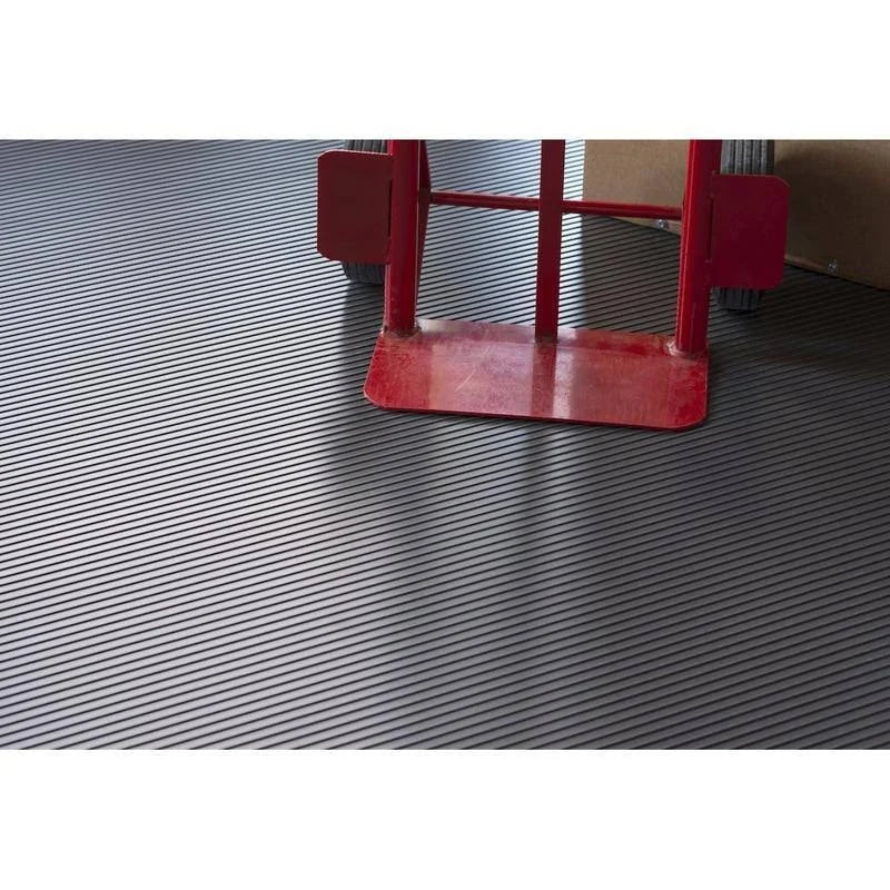 Slate Grey Ribbed Roll-Out Vinyl Garage Flooring W17751