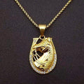 18k Gold Filled Over Silver Mens Pendant Necklace U2491