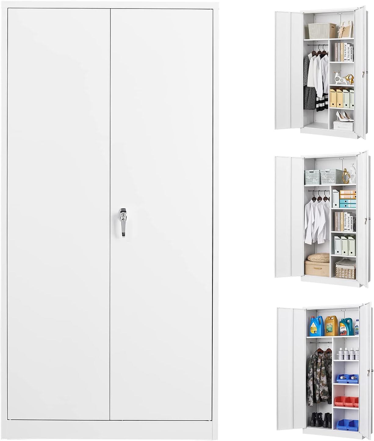 Metal Storage Cabinet with 2 Adjustable Shelves W53900