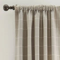 Ivory/Gray Windowpane Drapery Panel 96x22 A578393