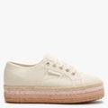 Light Sand Beige Canvas Rope Flatform Shoes W439