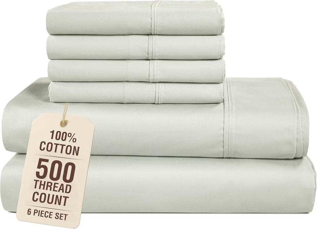 Silver Queen Cotton Sheet Set with Pillowcases H93506