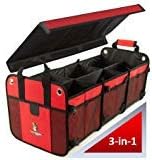 Red 4-in-1 SUV Trunk Organizer with Cover, Pack of 2 F5226