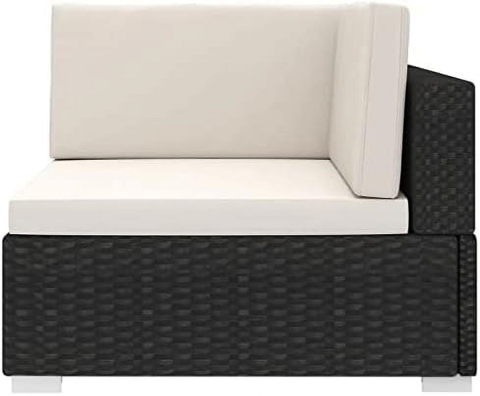 Gray Poly Rattan Sectional Corner Chair with Cushions J770705