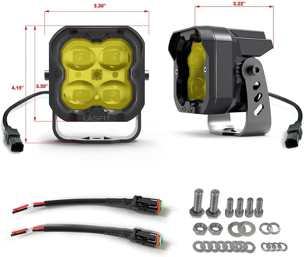 Yellow LED Pods Fog Lights 3 inch 18W (Pair) M81746
