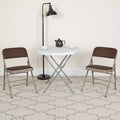2 Pack Fabric Metal Folding Chair - Brown Patterned Y3875