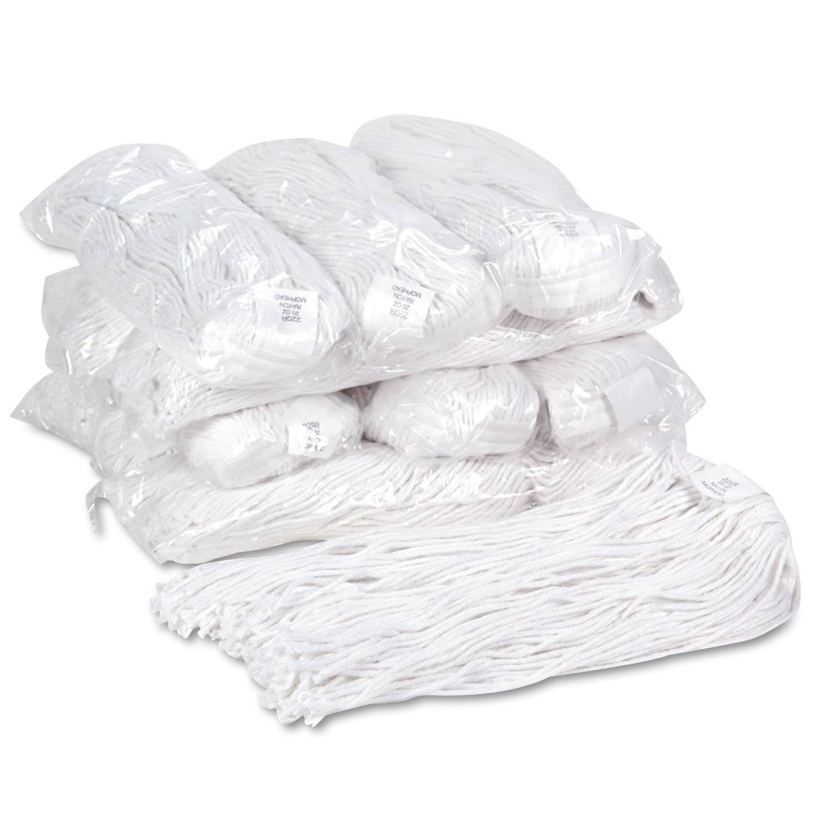 12/Carton White Rayon Wet Mop Heads P180