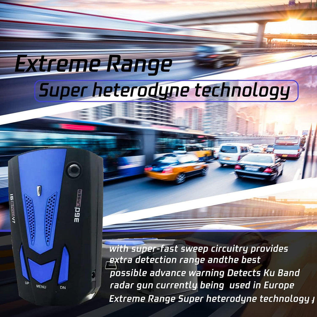 Blue LED Display Radar Detector with Voice Prompt Speed Alarm N435