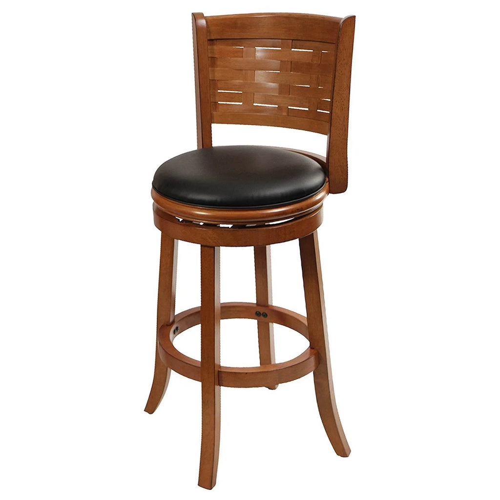 29" Countertop Faux Leather Hardwood Swivel Bar Stool J12455