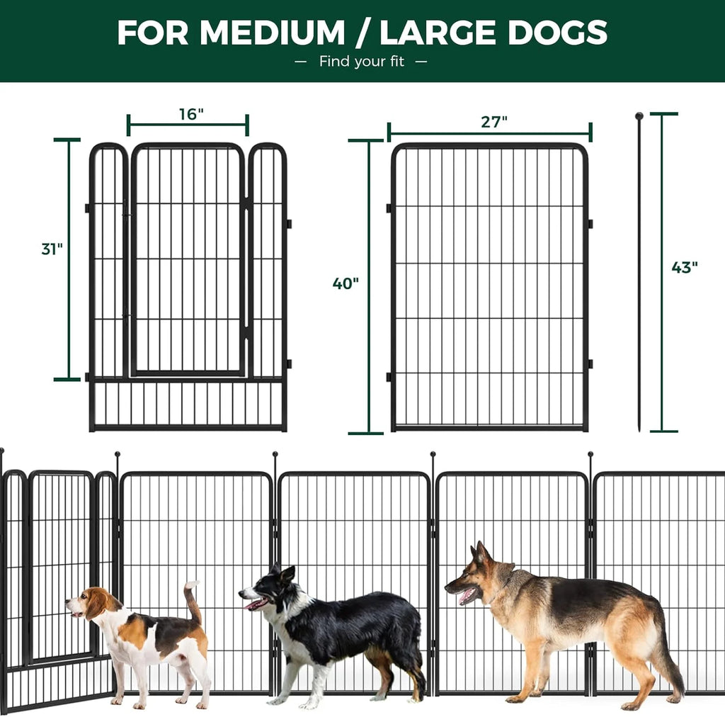16 Panels 40" Height Dog Playpen with Doors V369