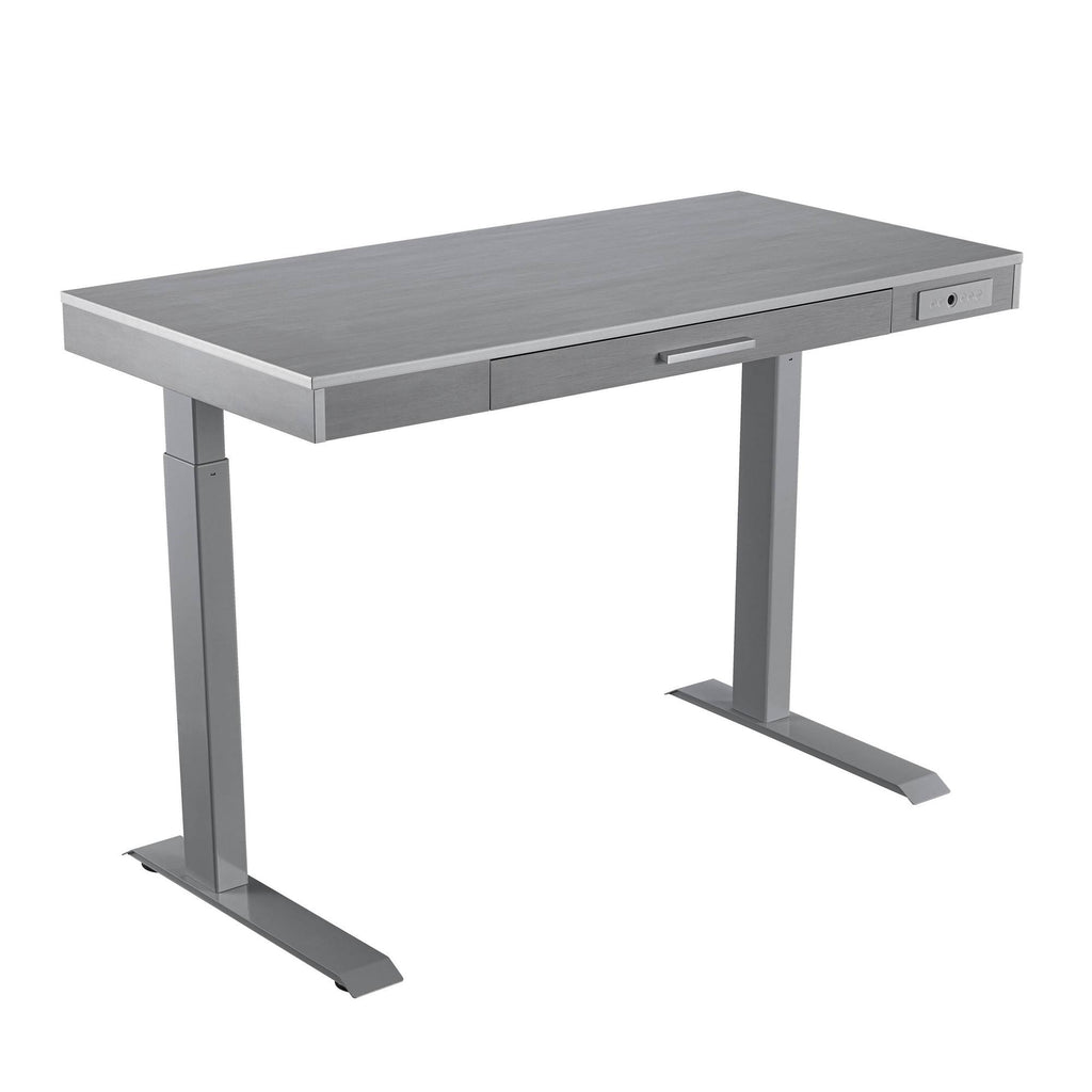 Rectangular Gray Standing Desk with Adjustable Height T8599