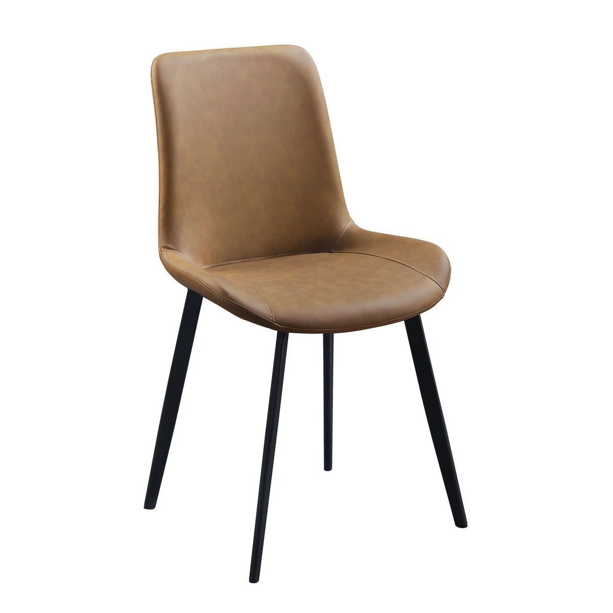 Tan Brown Vegan Leather Dining Chair, Set of 2 X748928