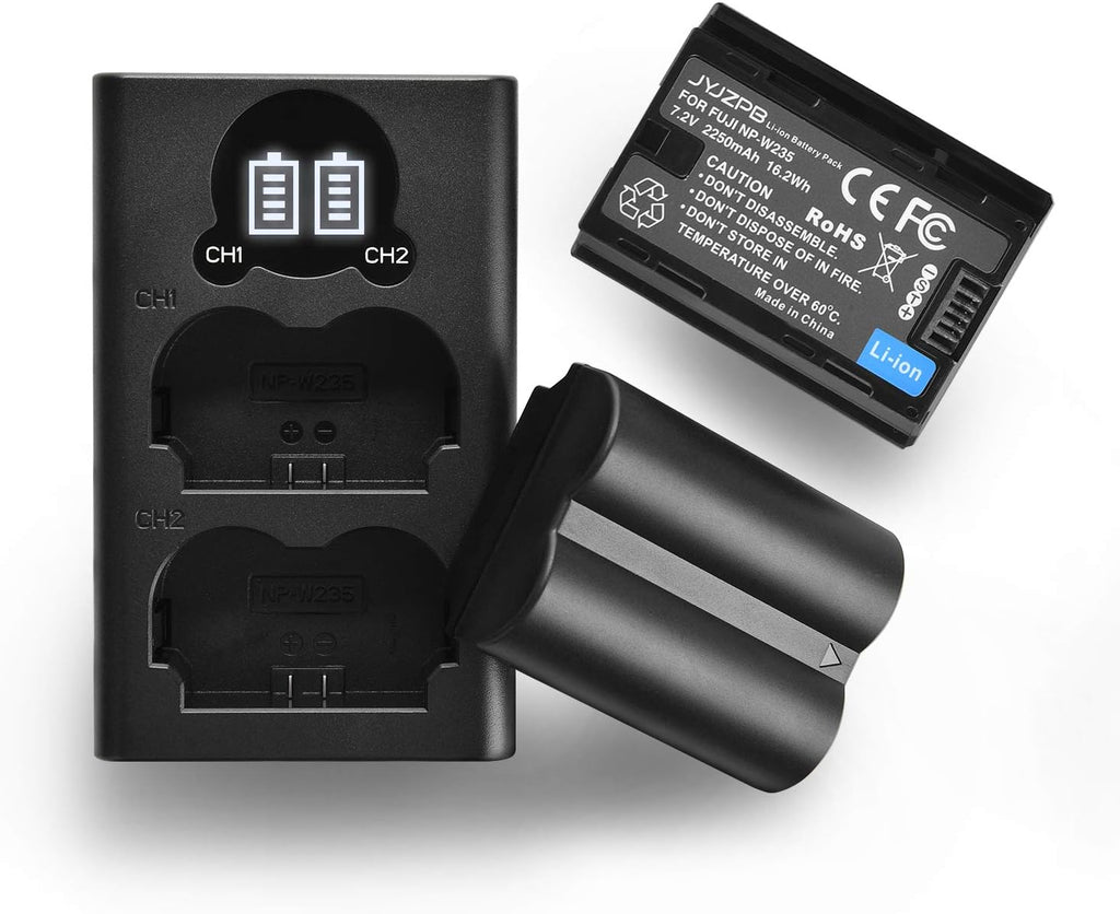 2-Pack Rechargeable Li-Ion Camera Batteries with Charger F994649