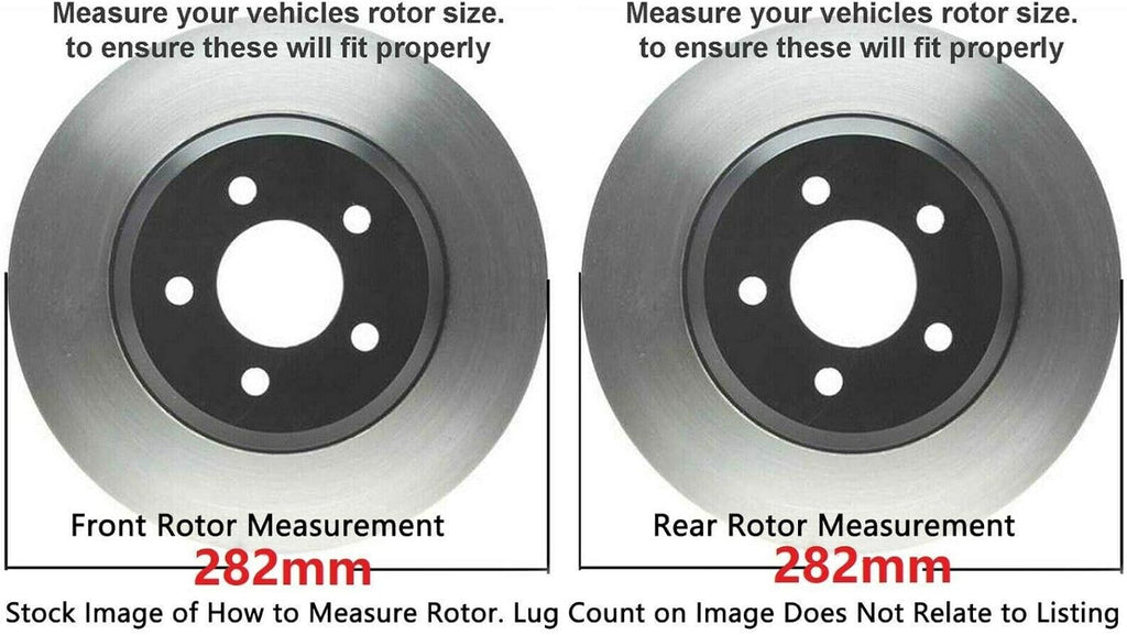 282mm 4pc Front Rear Drilled & Slotted Brake Rotors A340