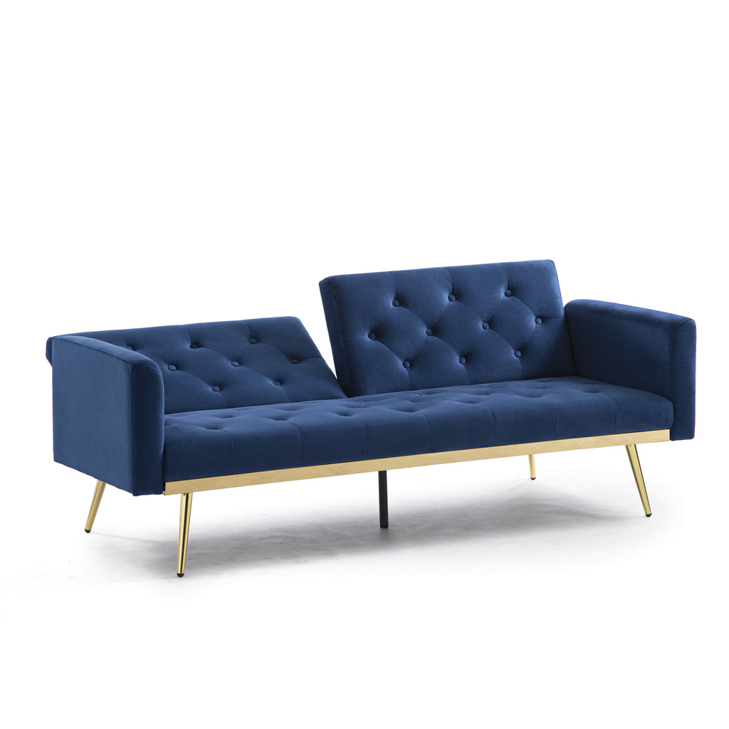 Adjustable Futon Sofa Bed with 2 Pillows E7912