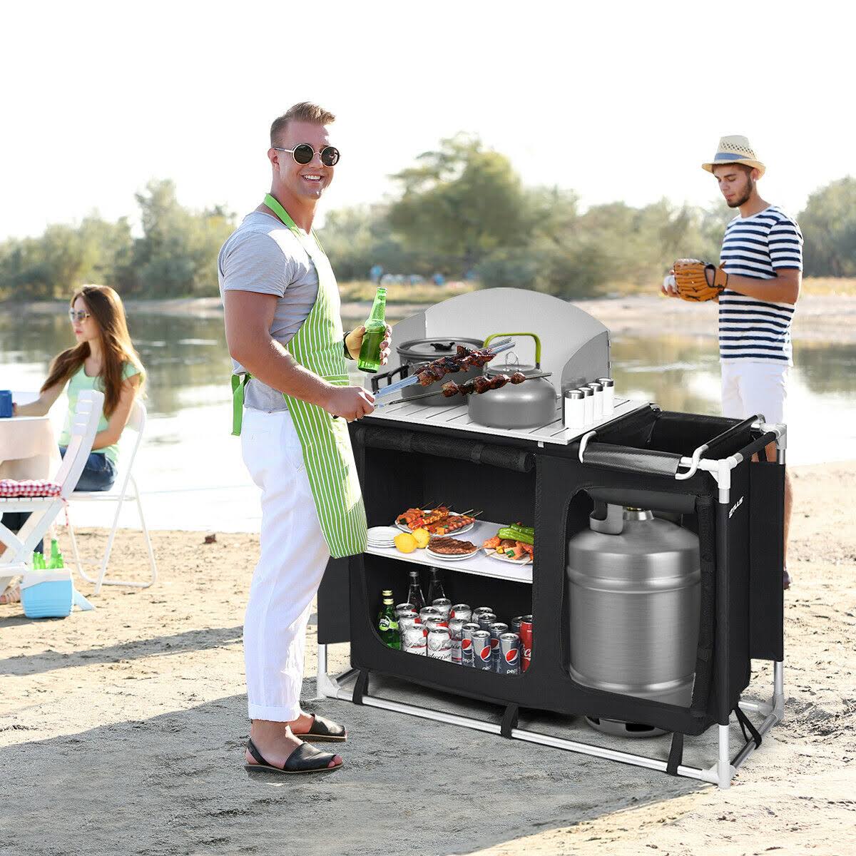 Portable Camp Kitchen and Sink Table T848830