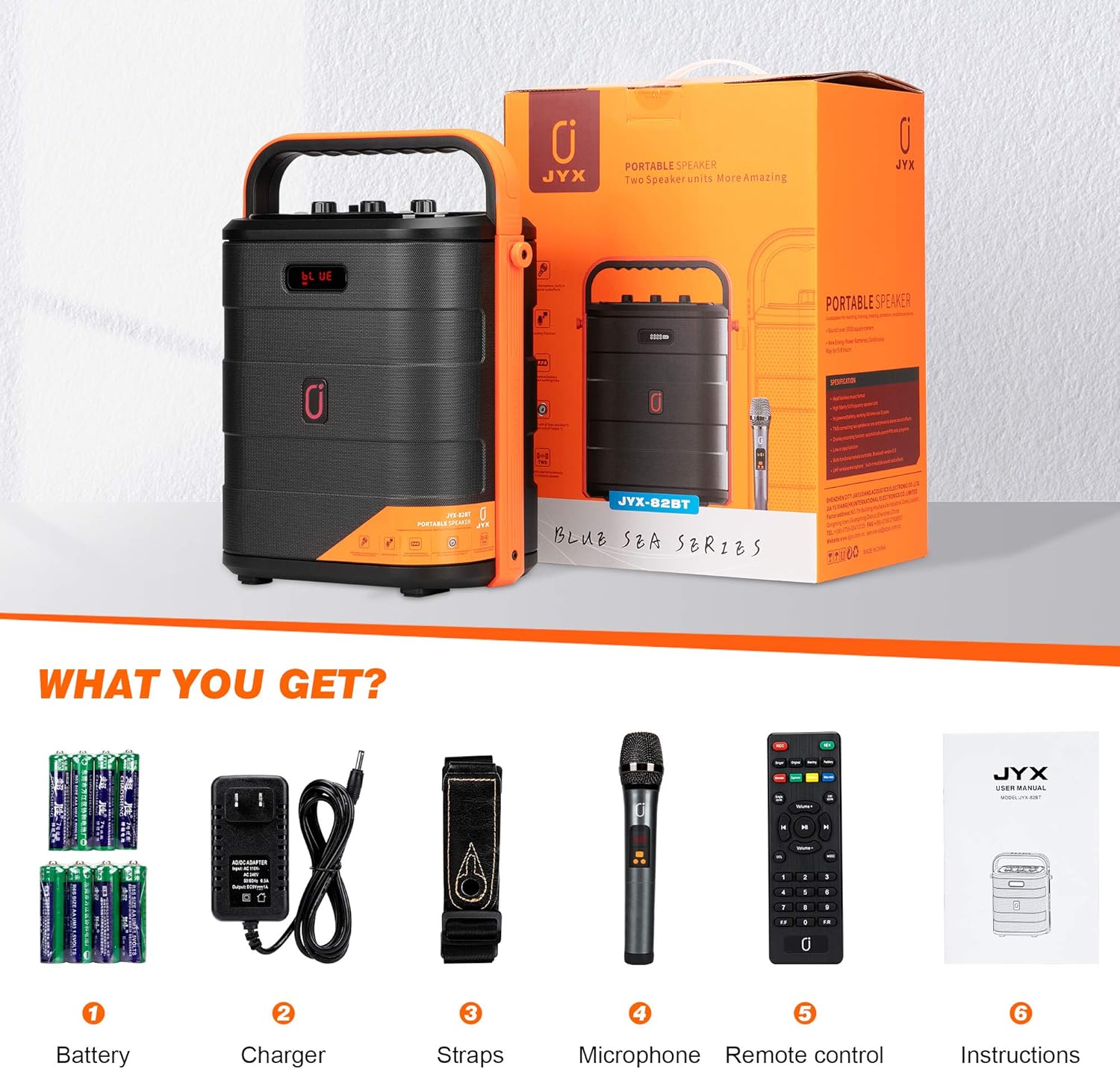 Rechargeable Bluetooth Karaoke Speaker with Microphone E164