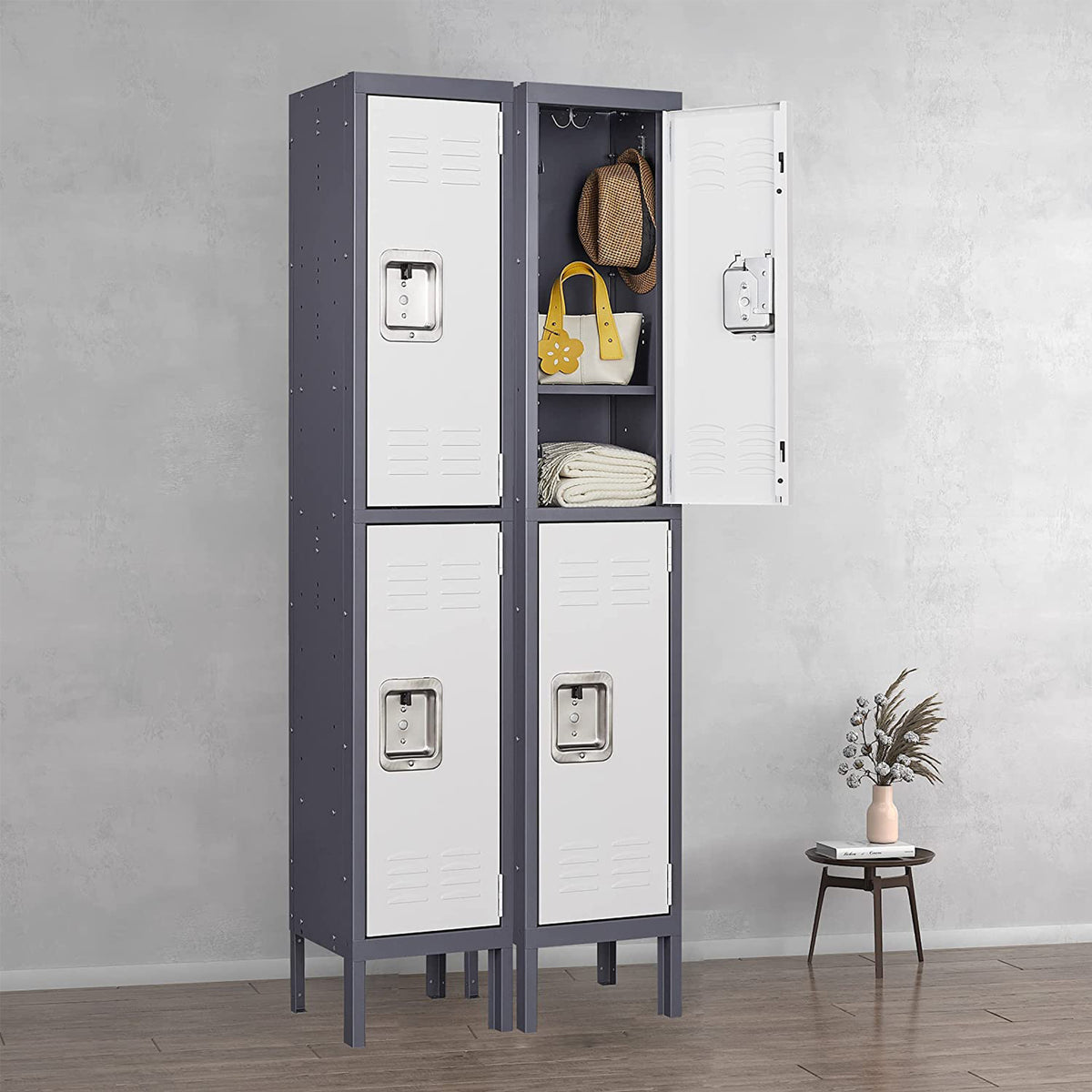 2-Tier Steel Locker Cabinet with Louvers M860