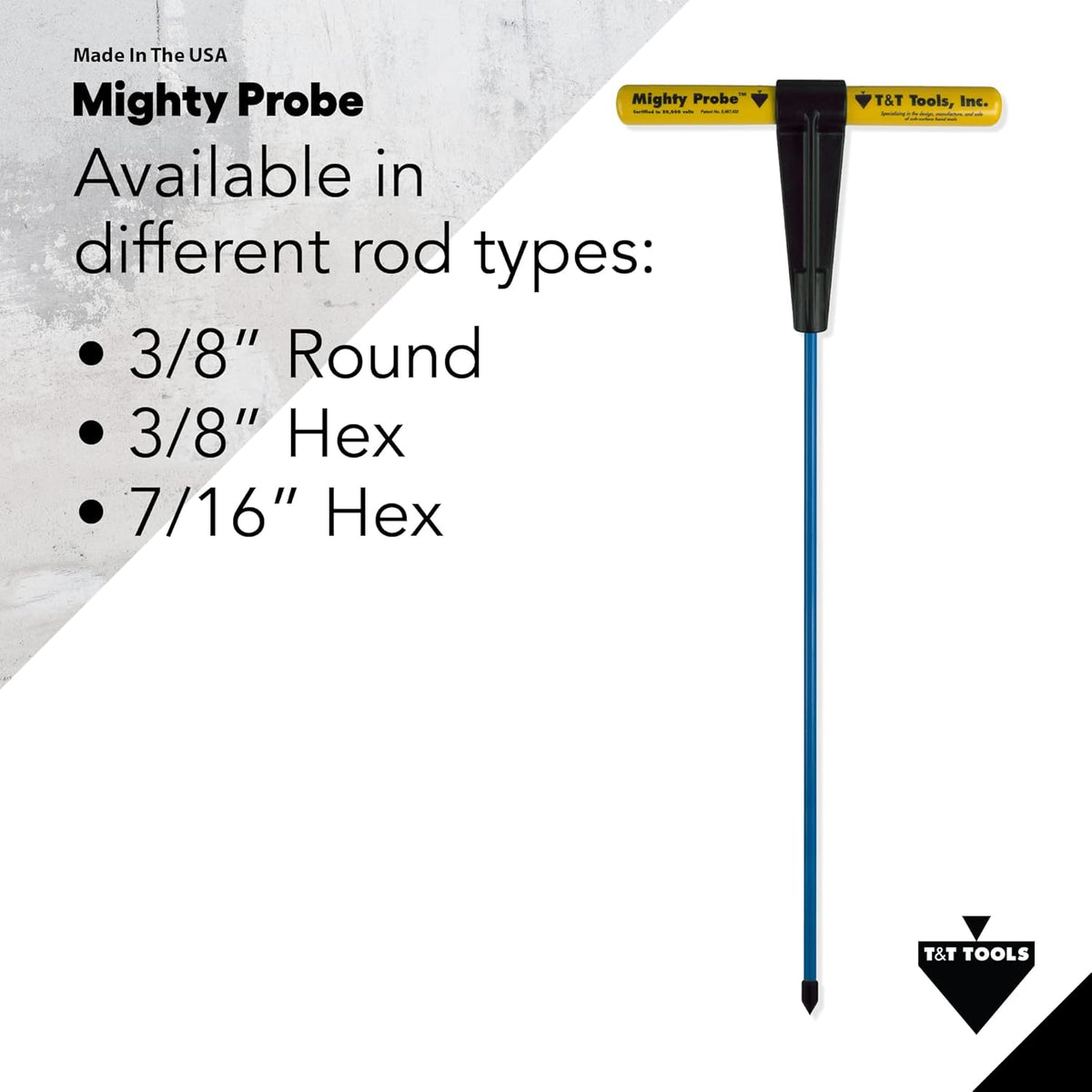48-Inch Insulated Metal Soil Probe with T-Handle Steel Rod X383