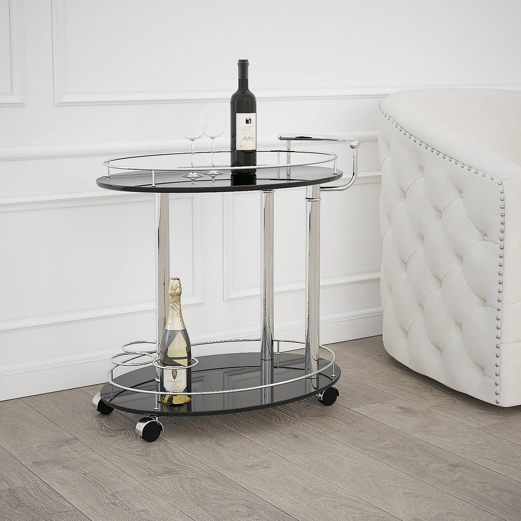 Grey 2-Tier Bar Cart O5454