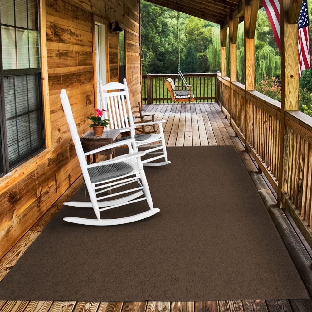 Dark Brown 6 Feet x 20 Feet Indoor Outdoor Carpet with Rubber Backing W654