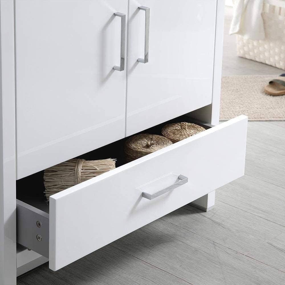 Glossy White Free Standing Bathroom Cabinet with Integrated Sink K8032