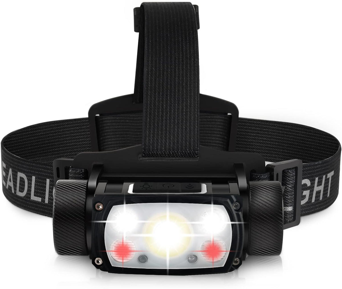 Rechargeable LED Headlamp, 12000 Lumen, Waterproof, Adjustable Hard hat Headlamp J797158