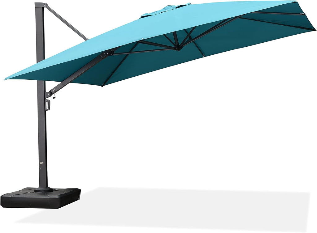 Beige 11 FT Square Offset Patio Umbrella S80993