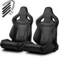 Black PVC Racing Seats with Slider L711