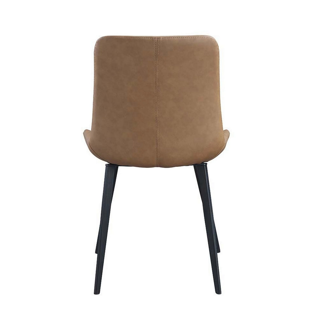 Tan Brown Vegan Leather Dining Chair, Set of 2 X748928