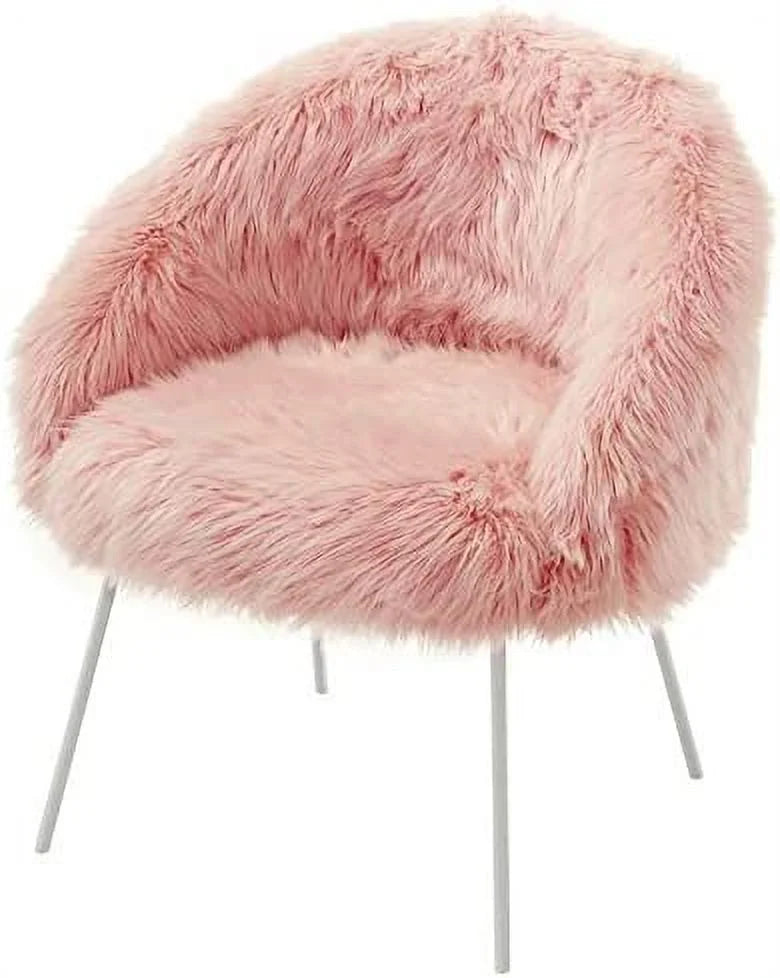Rose Faux Fur Accent Chair L219