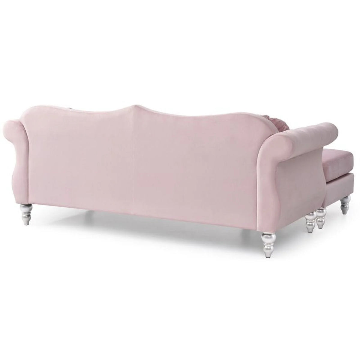 Pink 2-Piece Furniture Set with Sofa Chaise and Loveseat P946