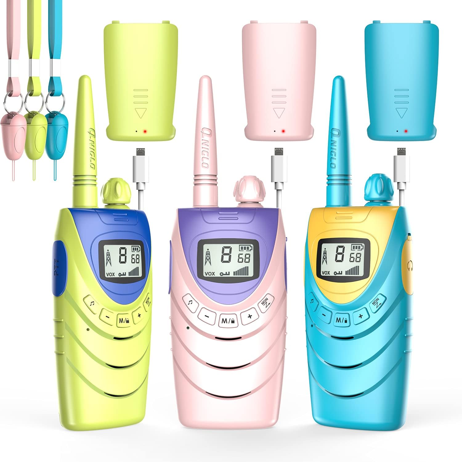 4 Pack Rechargeable Walkie Talkies, 22 Channels FRS 2 Way Radios I28769