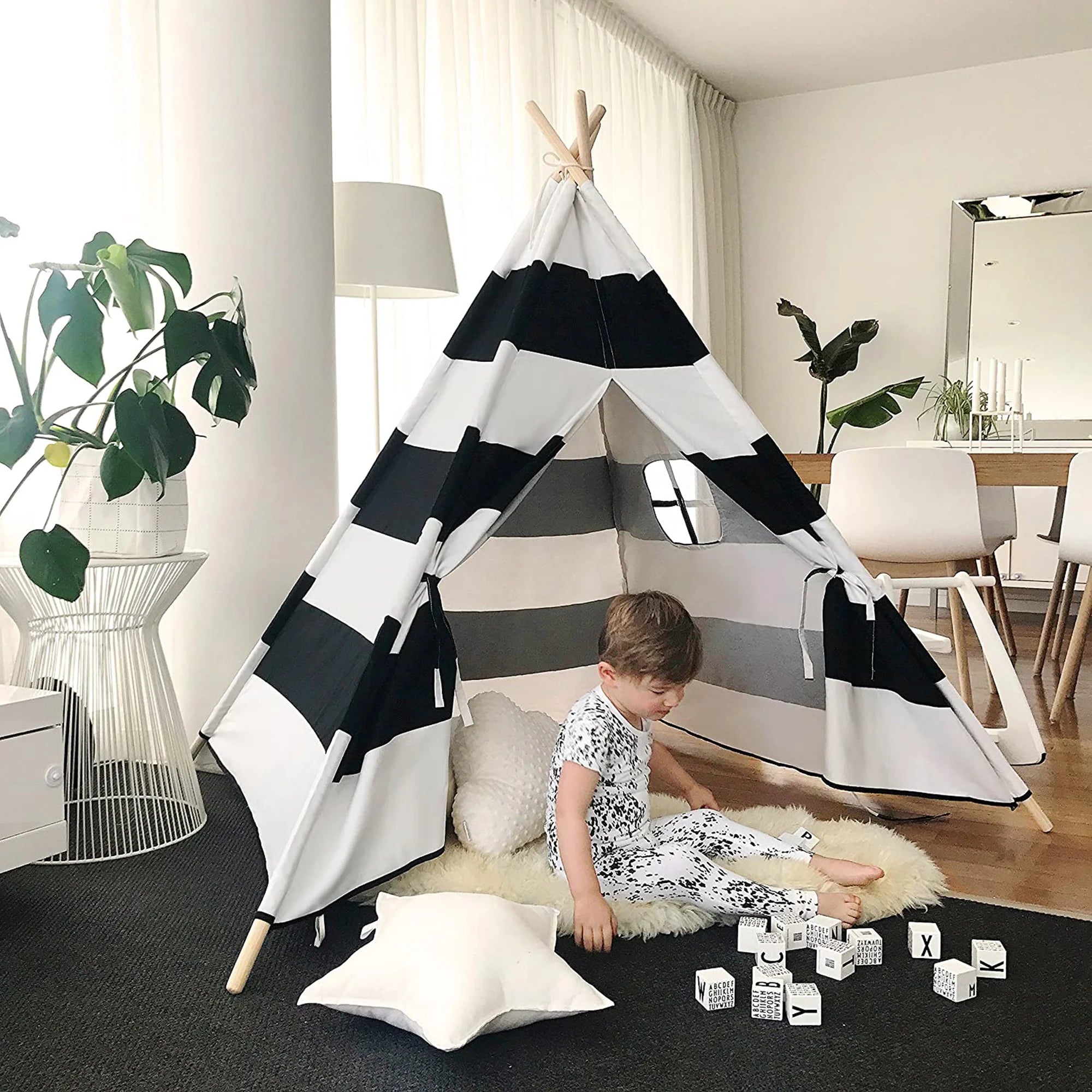 Kids Teepee Tent Foldable Indoor Outdoor Play Tent F22804