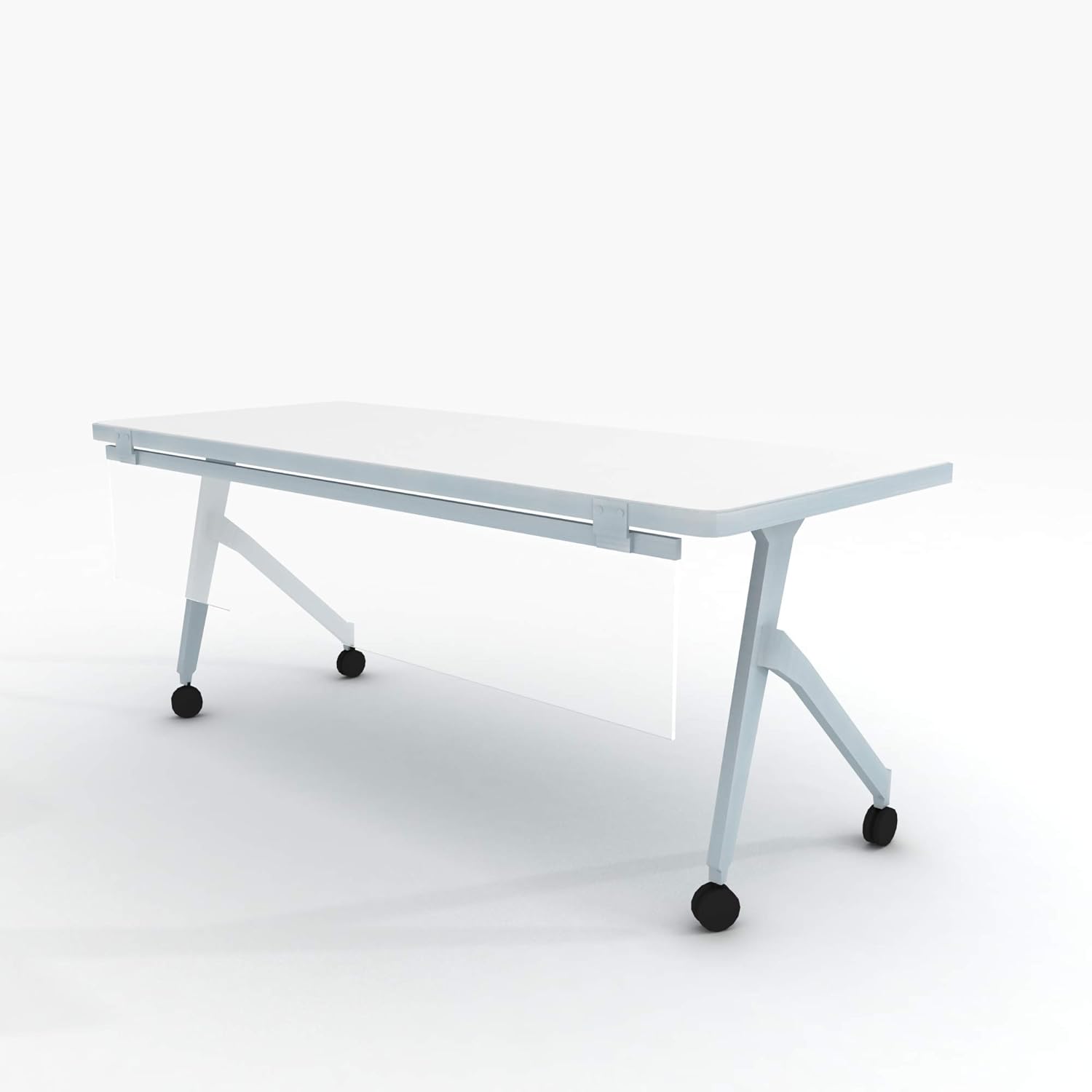 12" Frosted Acrylic Desk and Table Mounted Modesty Panel, Aluminum Frame, 12" x 72" G588