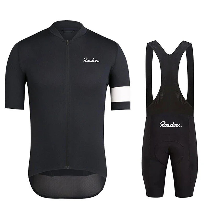 Men Short Sleeve Cycling Jersey Bib Shorts Set I878471