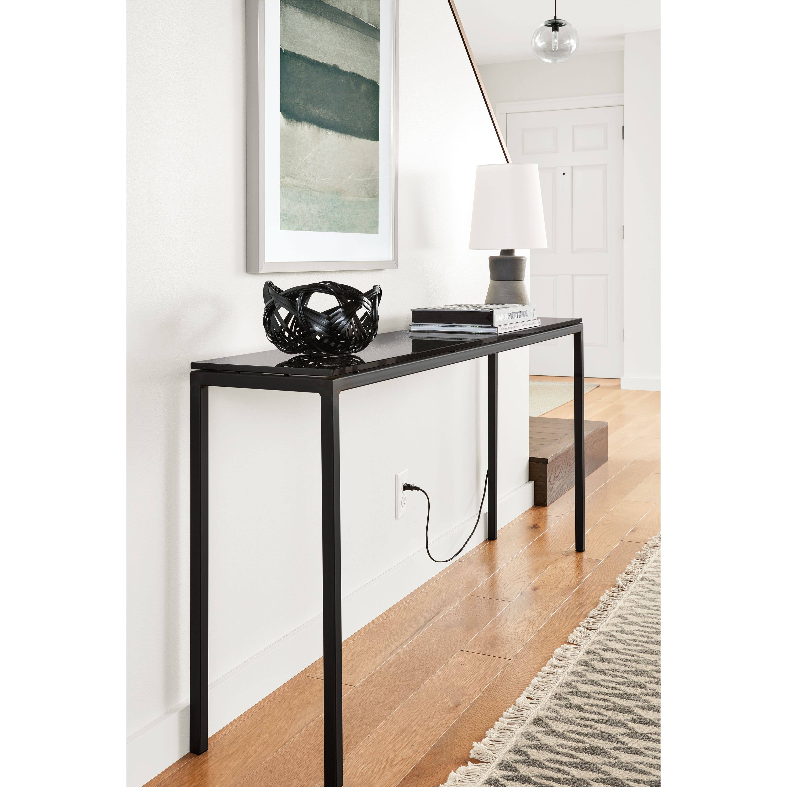 Grey Console Table with Quartz Top P248477