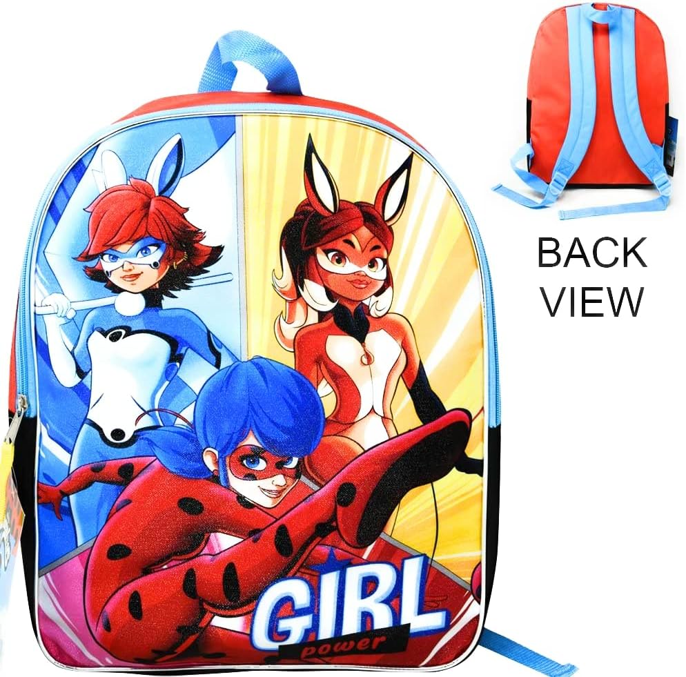 Yellow Blue Backpack with Cartoon Print V871