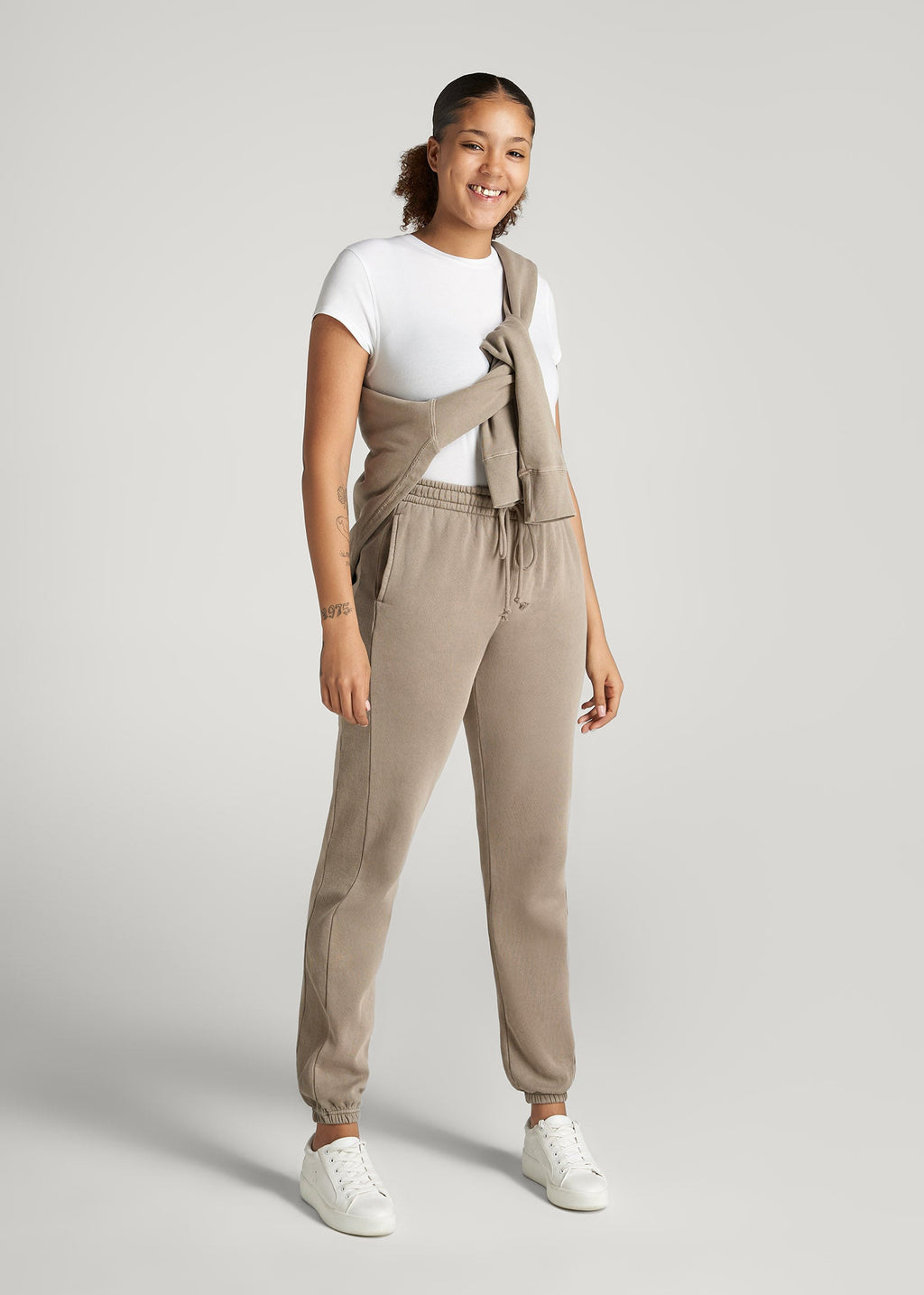 Wearever Fleece Regular Fit Sweatpants for Tall Women in Khaki