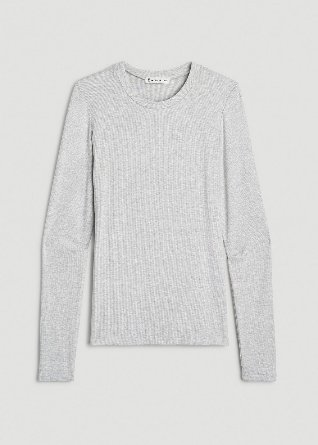 FITTED Ribbed Long Sleeve Tee for Tall Women in Grey Mix