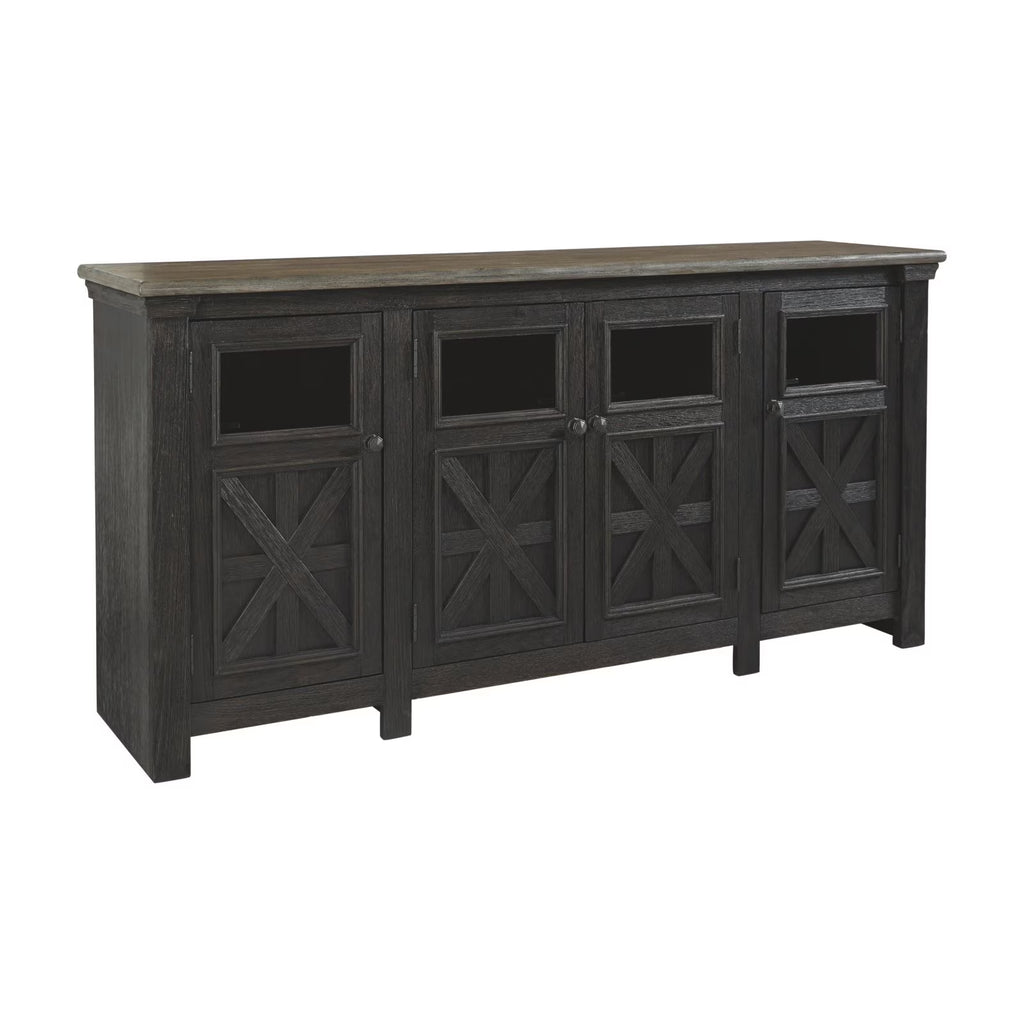 74" TV Stand in Black and Gray Q910912