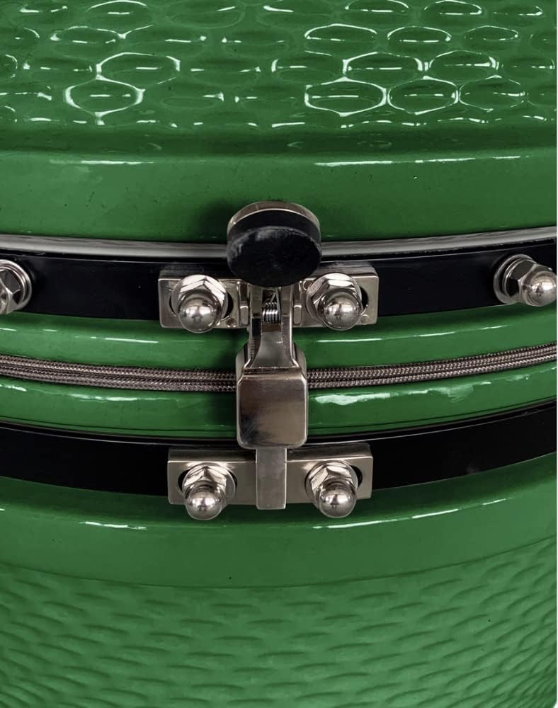 Green Ceramic Barbecue Charcoal Grill with Side Table U176