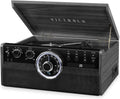 6-in-1 Wood Bluetooth Record Player with 3-Speed Turntable, CD, Cassette Player and Radio K507