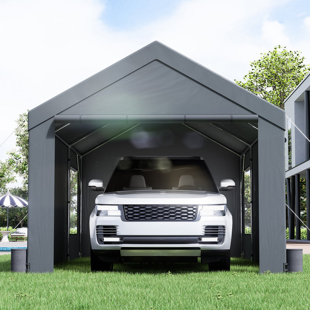 12x20ft Heavy Duty Carport with Removable Sidewalls W489