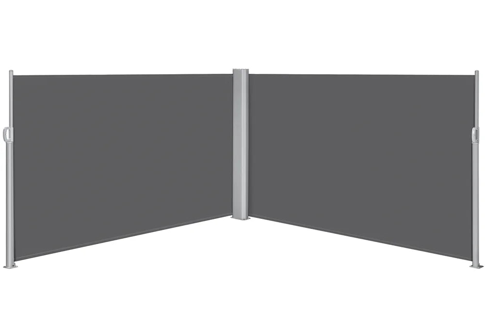 Dark Gray Retractable Screen Awning for Patio Garden K541